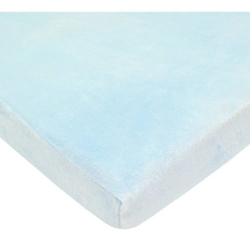 Tl Care Heavenly Soft Chenille Mini Sábana Para Cuna, Azul, 0