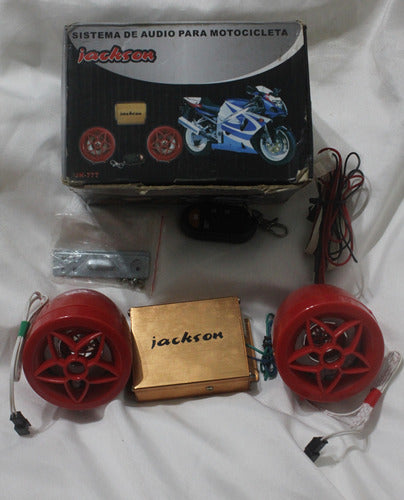 Juego Parlantes, Amplificador Y Alarma Para Motos Usb Sd 0