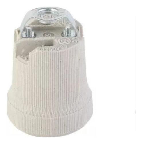 Macroled Ceramic E27 Light Socket with Bridge - Pack of 10 0