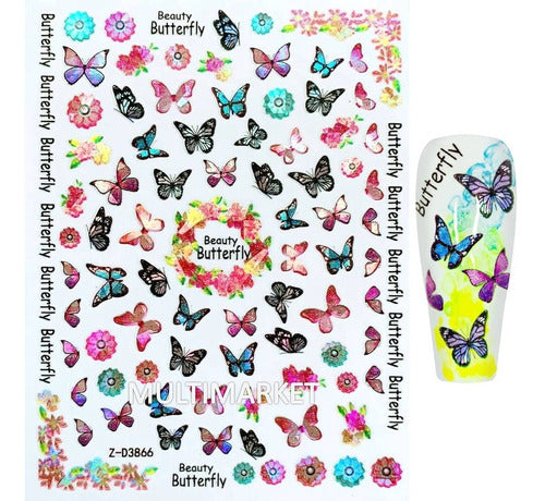 Self-Adhesive Nail Stickers - Butterflies - Nail Art 31