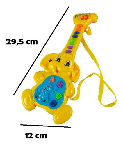 Kit C/ 4 Guitarra Musical Infantil Elefante Estimula A 1