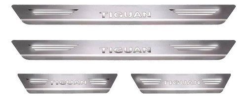 Protetor Soleiras De Aço Inox Escovado Vw Tiguan 0