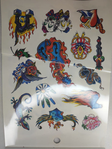 Temporary Self-Adhesive Tattoos Variety Pack 6 Sheets 108