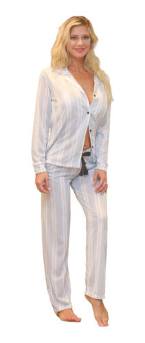 Donna Mía Pijama Camisero Abierto Botones Viscosa - 6315-23 2