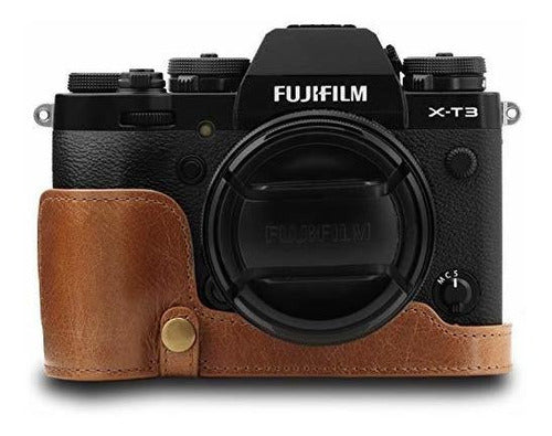 MegaGear Always Ready Genuine Leather Camera Case and Strap for Fujifilm XT3 1