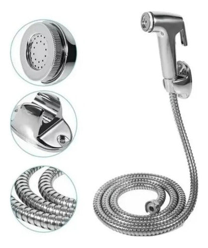 UDG Hand Bidet Shower with Trigger Support and Flexible Chrome 1