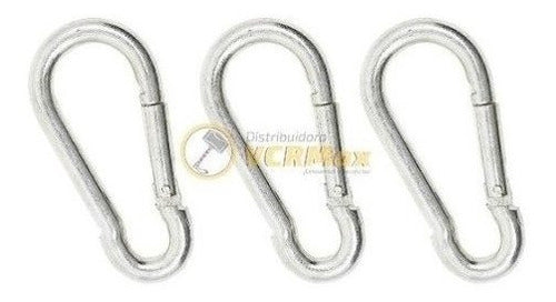 Set of 10 Reinforced Galvanized Steel Firefighter Carabiners 8x80mm 3