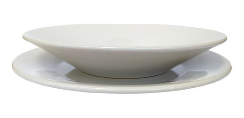 22cm Round Deep Plate Ceramic White Tableware Bz3 1