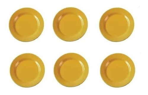 Round Ceramic Dessert Plate, Yellow or Green, 18 cm 0