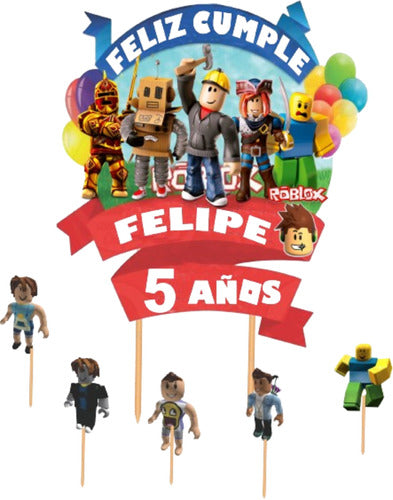 Diseños Fely Adorno Torta Cake Topper Personalizado De Roblox + Tematicas 0