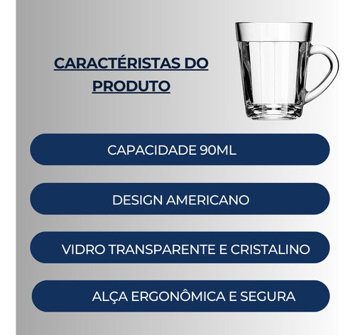 Kit 12 Xícaras De Café Americano 90ml S/ Pires 2