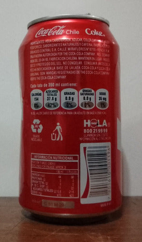 Lata Coca Cola 2018 350ml Chile Vacía Detalles 2