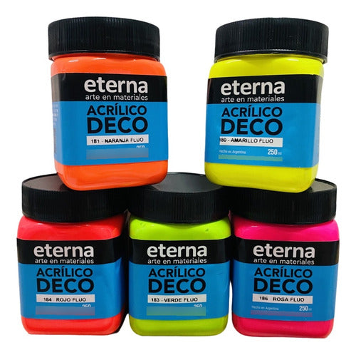 Eterna Set Arte Acrilico Fluor 5 X 250 Ml 0