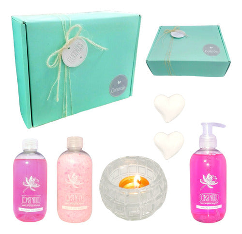 Luxurious Spa Gift Set for Women - Rose Scented Relaxation Experience - Kit Caja Regalo Mujer Box Rosas Set Zen Spa N60 Feliz Día