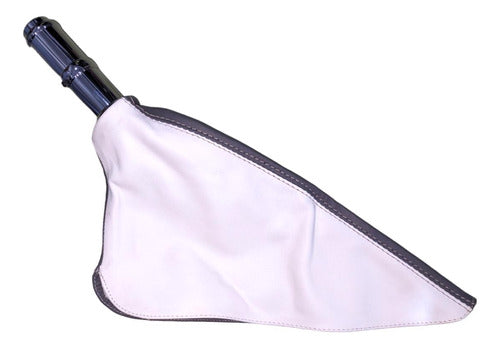 INAC Universal Emergency Brake Lever Cover in White and Gray Leather 0