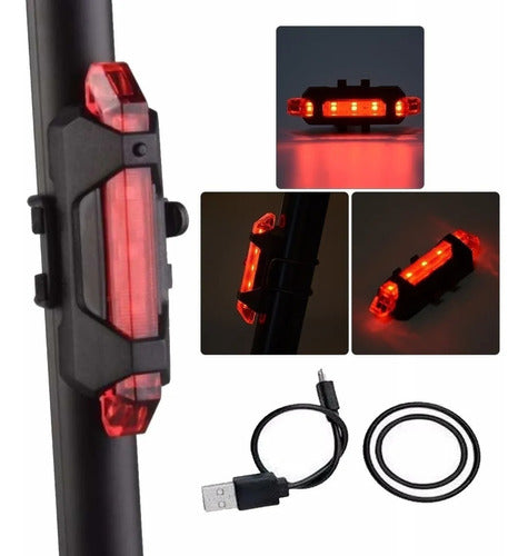 Wireless USB Bike Auxiliary Light White/Red Combo X10 Pack 5