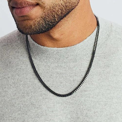 Waitsoul Black Chain Necklace for Men and Women 1