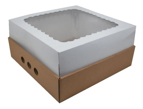 Set of 10 Breakfast or Cake Boxes with Window 35x25x12 0