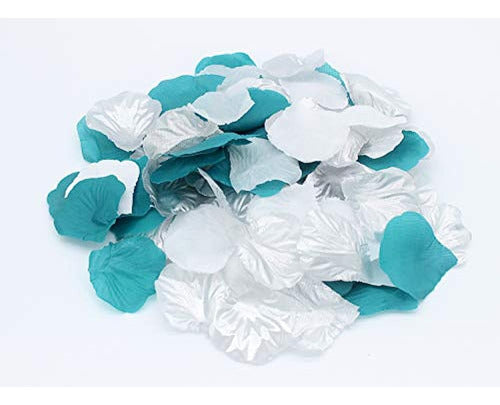 2ndtonone 900 Piezas Teal Silver White Silk Rose Petals Péta 1