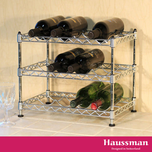 Haussman Wine Rack - 3 Levels 12 Bottles Gray 45x35 cm 4