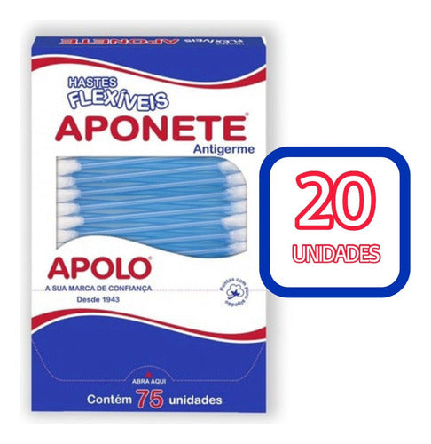 Apolo Kit 20 Caixas Hastes Flexíveis Aponete 75 Unid Cada 0