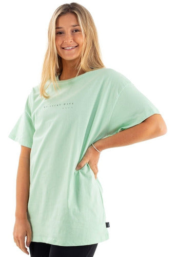Roxy Short Sleeve T-shirt Lucky Wave Green with Print 2