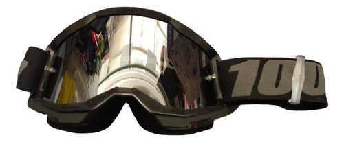 100% Strata 2 Goggle Black Mirror Silver Lens 0