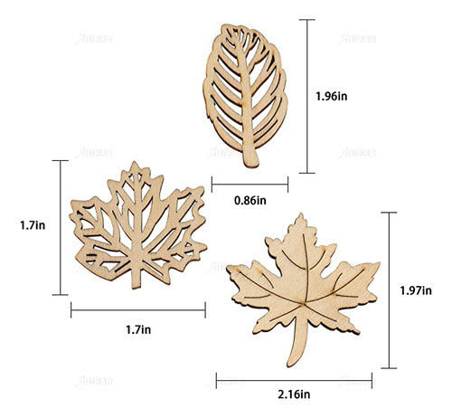 Auear, 20 Unidades De Hojas De Arce De Madera Huecas Hojas . 1