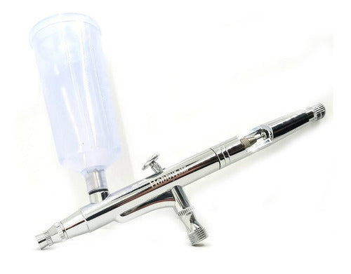 Double Action Gravity Feed Airbrush with Long 3ml Dropper 2 Cups 1