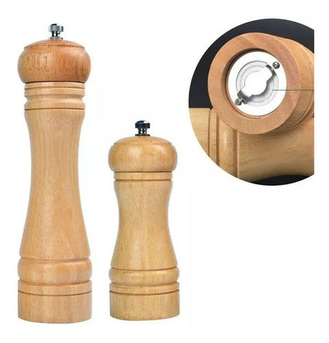 BZP Wooden Pepper Mill with Metal Gears 25 cm 3