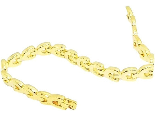 Romminox 18K Gold Laminated Link Bracelet for Men and Women 4