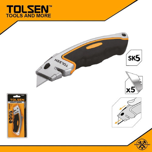 Tolsen Professional Zinc Body Cutter + 5 Replacement Blades 30009 1