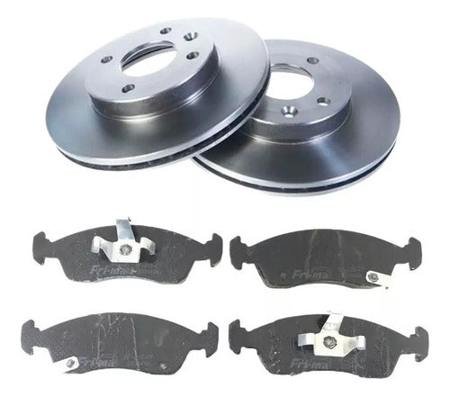 Hipper Freios + FRIMA Brake Disc and Pad Kit for Chevrolet Onix, Cobalt, Prisma LS LT LTZ C 0