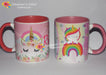 CREAZIONI ® Unicorn Personalized Gift Mug with Colored Handle and Interior 2