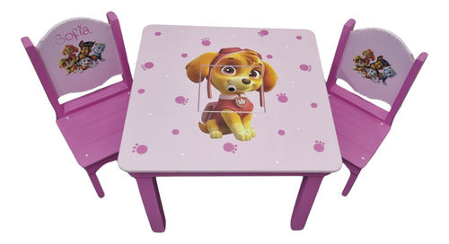 Personalized Kids Table and Chairs Educational Characters Set 0