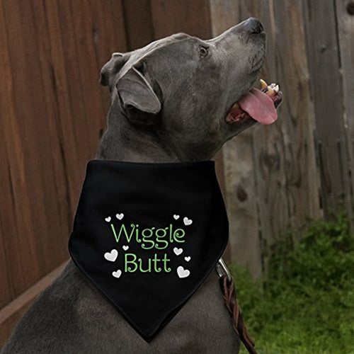 Graphics and More Wiggle Butt Dog Pet Bandana Black 2