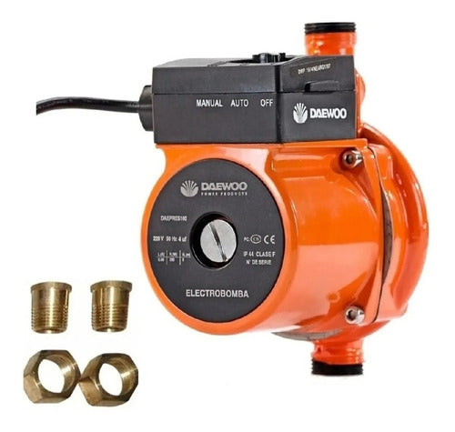 Daewoo 100W Dual Mode Water Pressure Booster Pump for 2 Bathrooms with Bronze Connector 0