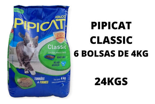 Granulado Piedras Sanitarias Gatos Pipicat Classic 24kgs 2