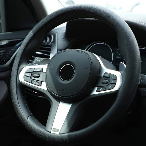 Steering Wheel Cover + Silicone Key Cover for Chevrolet Corsa Black 1