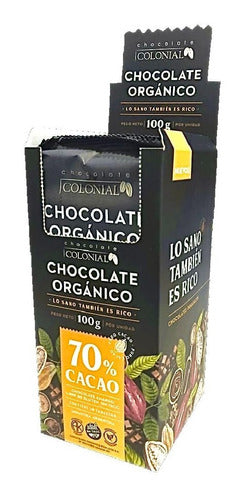 Organic Colonial 70% Cacao Chocolate Bars (Pack of 10) - Affordable at La Golosineria 0