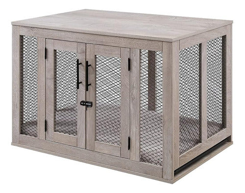 Unipaws Stylish Dog Cage Furniture with Cushion and Tray 0