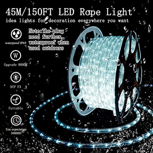 SURNIE LED Cuerda Luces Exterior Impermeable 150 Pies Cuerda 1