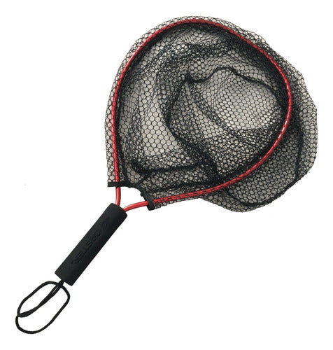 Caster Folding Fishing Net Red PVC Aluminum Hoop 0