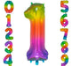 Generic 40cm 16 Inch Rainbow Metallic Number Balloon 1