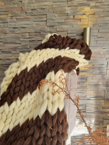 Handwoven Nordic Style XXL Blanket 2 x 2.40 Natural Bed Throw 29