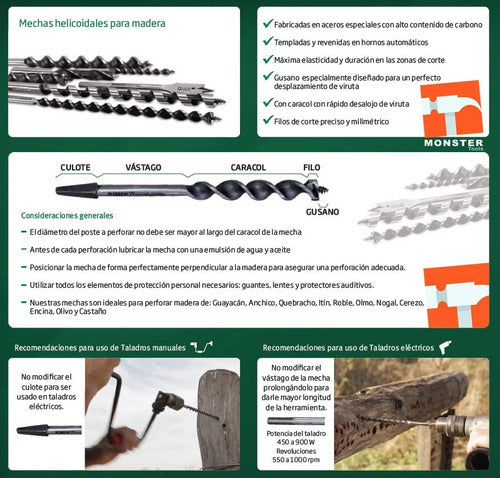 Mecha Rápida Madera Blanda  3/4  Larga  Biassoni 1