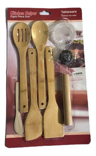 Wooden Empanada Spatulas with Mold and Cutter Set of 8 0