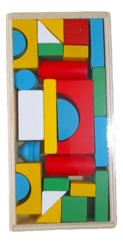 Wooden Building Blocks Set in Box 27 Pieces - Educational 1