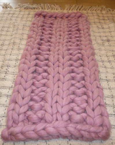 Handwoven Wool Throw Blanket - 1m x 0.54m 5