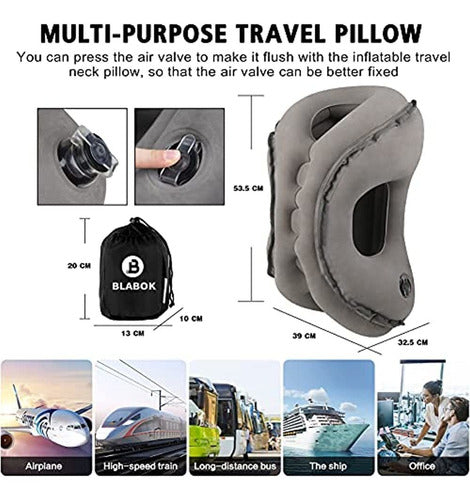 BLABOK Inflatable Travel Pillow, Multifunctional Neck Travel Pillow 4